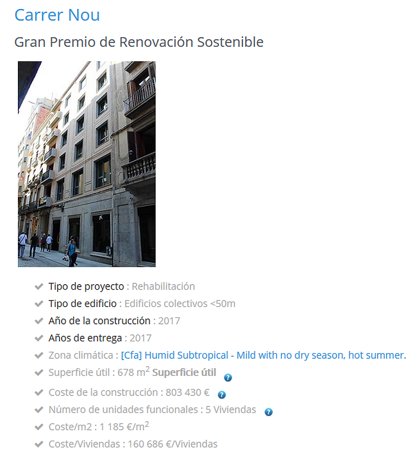 Carrer Nou 2 building wins the &quot; Gran Premio de Renovación Sostenible&quot;